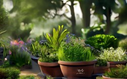 盆栽植物林，园林盆栽植物