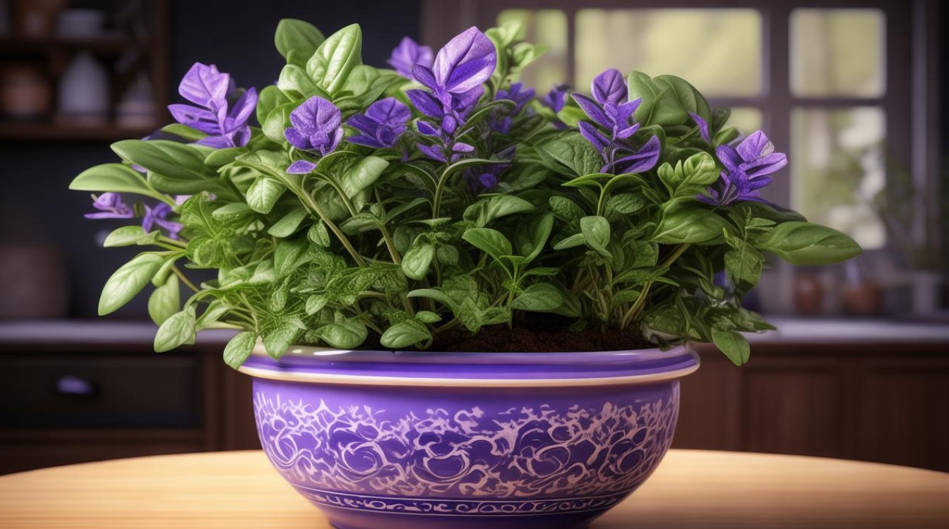 如何成功种植紫色草本花盆栽？-图3