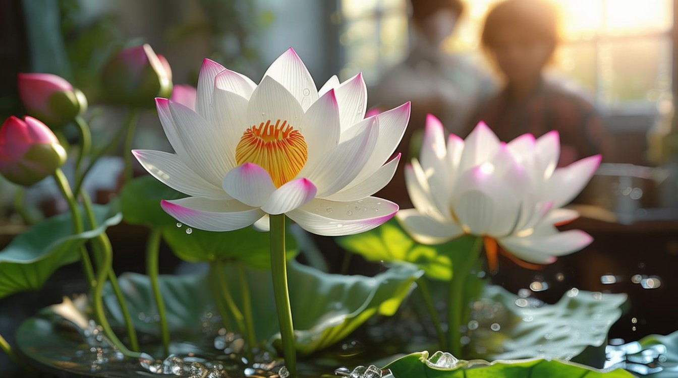 家庭荷花盆栽，家庭荷花盆栽图片-图1