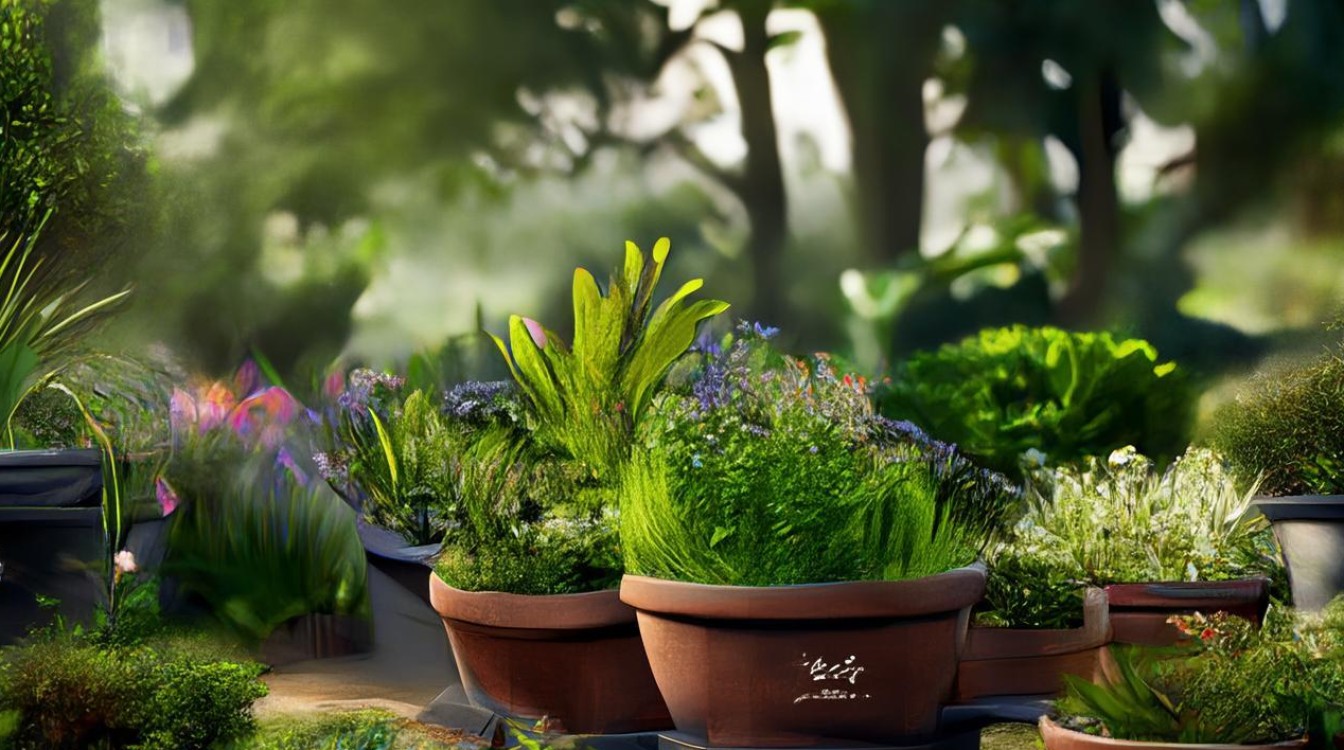 盆栽植物林，园林盆栽植物-图1